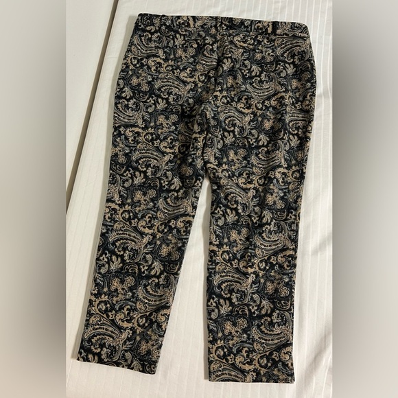 Talbots Hampshire Pants Paisley Black & Tan Size 16 Petite - Picture 6 of 14